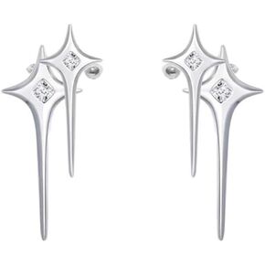 Fashion Cross Stars Ear Cuff Cartilage Non Piercing Clip On Earrings for Women Girls Crystal Cubic Zirconia Star Burst Dangle Drop Earring Fake Huggie Hoops Minimalist Jewelry Gifts Christmas