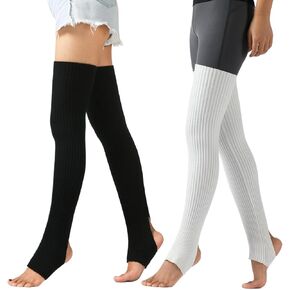 زوجان من جوارب تدفئة الساق النسائية، جوارب عالية فوق الركبة مع جوارب متماسكة للساق للباليه واليوجا واللياقة البدنية وحفلات الثمانينيات والتسعينيات in Kuwait