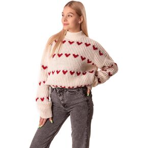 Madore Valentines Day Heart Sweater for Women - Oversized Thick and Cozy 2024 Luxury Outfit Plus Valentine Clothing