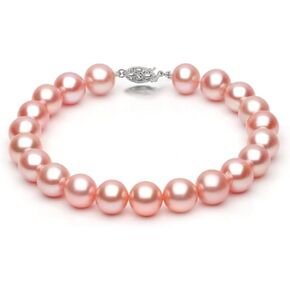 14K Gold 8-9mm Pink Freshwater Cultured Pearl Bracelet in AAA Quality, 6.5, 7, 7.5, 8 Inches
