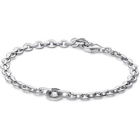 Pandora Signature Pavé Bold Chain Bracelet - Cubic Zirconia & Sterling Silver Bracelet for Women - Gift for Her - With Gift Box