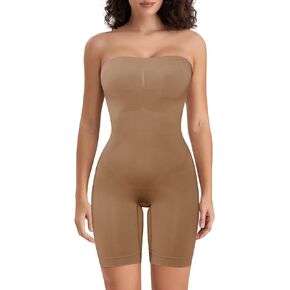 Hioffer Strapless Shapewear Bodysuit For Women Tummy Control Seamless Full Body Shaper Under Dress Butt Lifter Shorts