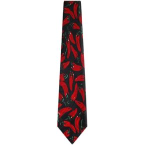 CHILIPEPPERS-300 - Mens Novelty Hot Chili Peppers Red Necktie