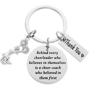 HUTIMY Cheer Coach Gifts for Women Keychain Men Best Cheerleading Coach Ever Supplies Cheer Coach Keychain