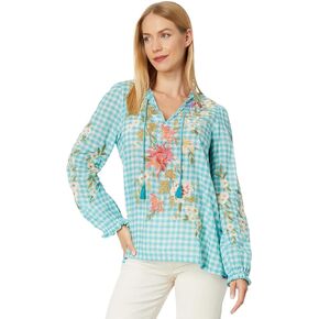 Johnny Was Nalina Ruffle Scarf Back Blouse
