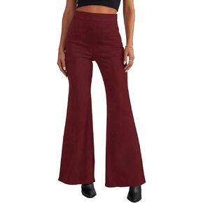 HBQ Women's High Waisted Stretchy Bell Bottom Flare Pants Wide Leg Slim Tailored Work Trousers