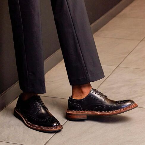 حذاء Ivan Derby للرجال من Vintage Foundry Co.، برباط، ونعل مسطح، ومقدمة مستديرة، ونعل خارجي مطاطي in Kuwait