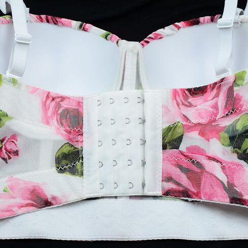 مشد علوي نسائي من ELLACCI مزود بحافة مكشكشة ومزين بالزهور باللون الأبيض in Kuwait