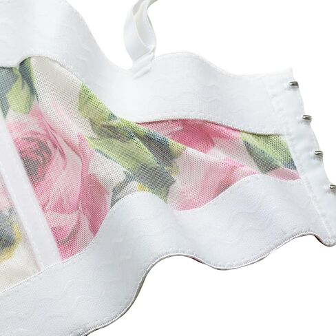 مشد علوي نسائي من ELLACCI مزود بحافة مكشكشة ومزين بالزهور باللون الأبيض in Kuwait