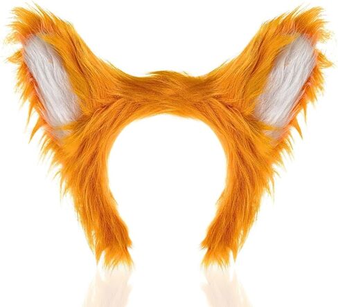 Amscan Vibrant Orange & White Furry Fox Ears Headband (One Size) - Pack of 1 - Perfect Accessory for Cosplay & Parties in Saudi Arabia