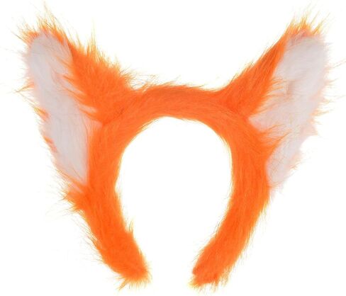 Amscan Vibrant Orange & White Furry Fox Ears Headband (One Size) - Pack of 1 - Perfect Accessory for Cosplay & Parties in Saudi Arabia