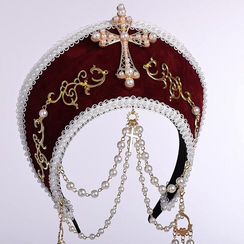 Victorian Vintage Headwear for Women Pilgrim Costume Accessory Anne Boleyn Hat Elizabethan Tudor Coronet in Saudi Arabia