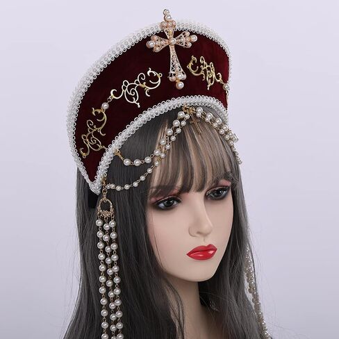 Victorian Vintage Headwear for Women Pilgrim Costume Accessory Anne Boleyn Hat Elizabethan Tudor Coronet in Saudi Arabia