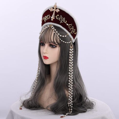 Victorian Vintage Headwear for Women Pilgrim Costume Accessory Anne Boleyn Hat Elizabethan Tudor Coronet in Saudi Arabia