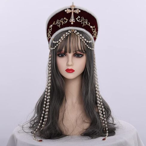 Victorian Vintage Headwear for Women Pilgrim Costume Accessory Anne Boleyn Hat Elizabethan Tudor Coronet in Saudi Arabia