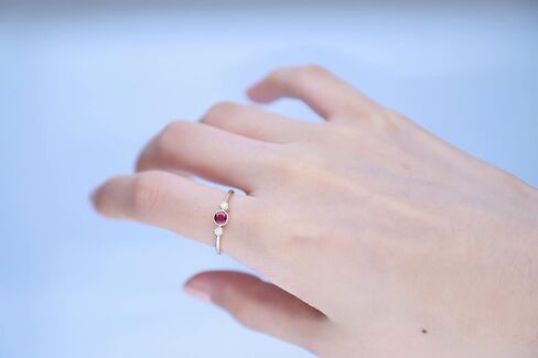 Gin & Grace 10K Yellow Gold Mozambique Genuine Ruby Ring with Diamonds for women | Ethically, authentically & organically sourced (Round) shaped Ruby hand-crafted jewelry for her | Ruby Ring for women in Saudi Arabia
