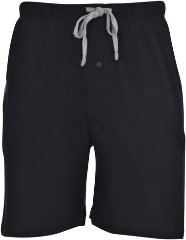 Hanes Men's 2 Pack Jersey Cotton Knit Tagless Sleep & Lounge Drawstring Shorts, Red/Black, Large in Saudi Arabia