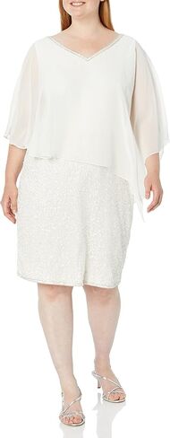 J Kara Women's Caplet V-Neck Short Cocktail Beaded Dress in Saudi Arabia