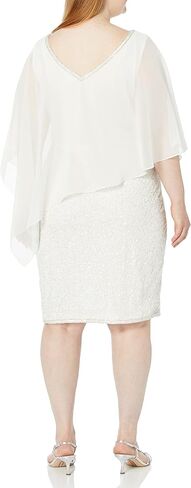 J Kara Women's Caplet V-Neck Short Cocktail Beaded Dress in Saudi Arabia