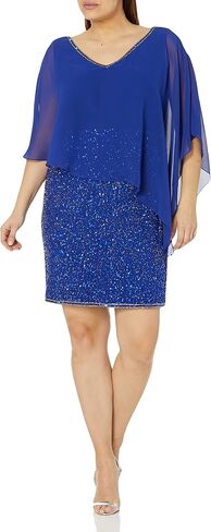J Kara Women's Caplet V-Neck Short Cocktail Beaded Dress in Saudi Arabia