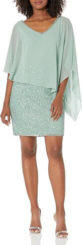 J Kara Women's Caplet V-Neck Short Cocktail Beaded Dress in Saudi Arabia