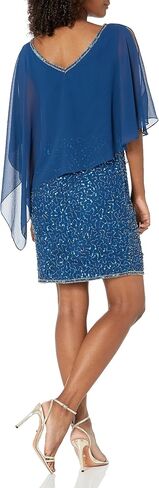 J Kara Women's Caplet V-Neck Short Cocktail Beaded Dress in Saudi Arabia