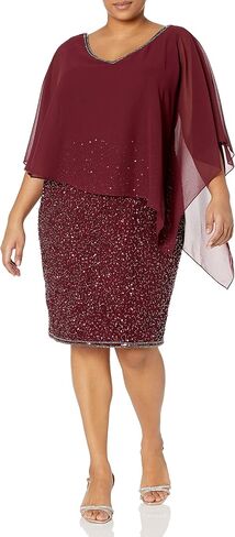 J Kara Women's Caplet V-Neck Short Cocktail Beaded Dress in Saudi Arabia