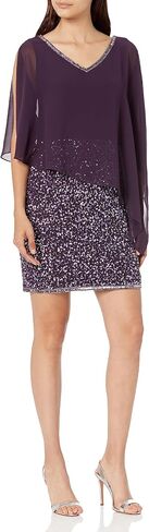 J Kara Women's Caplet V-Neck Short Cocktail Beaded Dress in Saudi Arabia