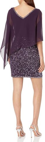 J Kara Women's Caplet V-Neck Short Cocktail Beaded Dress in Saudi Arabia