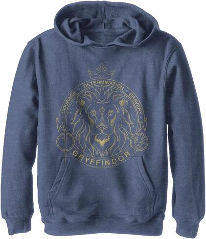 Harry Potter Kids Deathly Hallows Gryffindor Line Art Symbol Youth Pullover Hoodie in Saudi Arabia