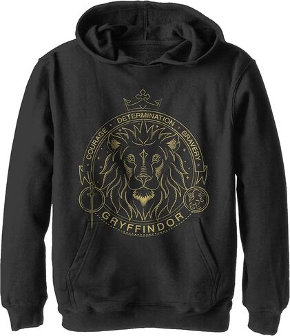 Harry Potter Kids Deathly Hallows Gryffindor Line Art Symbol Youth Pullover Hoodie in Saudi Arabia