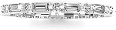 Eternity 1.5Cttw White Baguette Round Cut Moissanite Ring In 925 Sterling Silver For Women Engagement in Saudi Arabia
