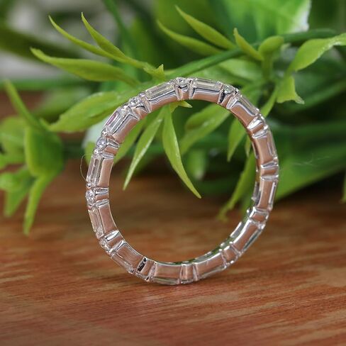 Eternity 1.5Cttw White Baguette Round Cut Moissanite Ring In 925 Sterling Silver For Women Engagement in Saudi Arabia