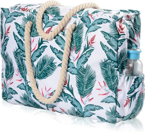 حقيبة الشاطئ وحقيبة حمام السباحة، حقائب كتف كبيرة جدًا مقاومة للماء والرمال مقاس XXL مع سحاب علوي، وجيوب جانبية للزجاجات in Kuwait