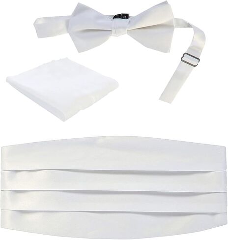 Gioberti Kids/Boys' Adjustable Satin And Paisley Cummerbund Set With Formal Bow Tie and Pocket Square in Saudi Arabia