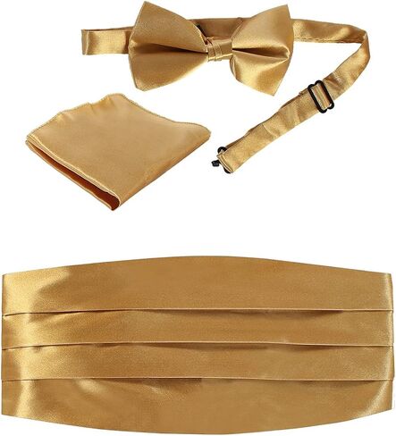 Gioberti Kids/Boys' Adjustable Satin And Paisley Cummerbund Set With Formal Bow Tie and Pocket Square in Saudi Arabia