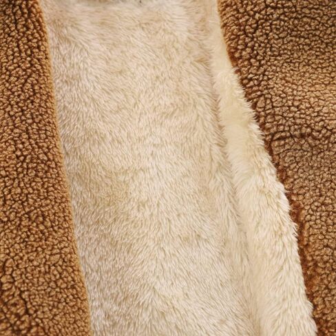 LJYH Grils Winter Faux shearling Lapel Leather Jackets Kids Warm Lined Biker Coats in Saudi Arabia