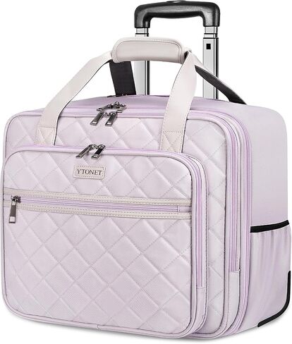 Ytonet Rolling Laptop Bag Women, 17.3 Inch Rolling Briefcase for Women, Waterproof Rolling Computer Bag Laptop Bag with Wheels for Work Travel College Business Overnight Wife Mom Teacher, Light Purple in Saudi Arabia