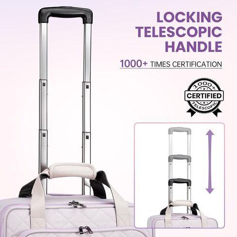 Ytonet Rolling Laptop Bag Women, 17.3 Inch Rolling Briefcase for Women, Waterproof Rolling Computer Bag Laptop Bag with Wheels for Work Travel College Business Overnight Wife Mom Teacher, Light Purple in Saudi Arabia