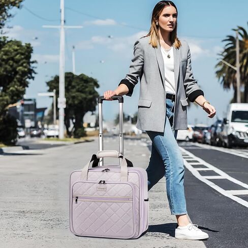 Ytonet Rolling Laptop Bag Women, 17.3 Inch Rolling Briefcase for Women, Waterproof Rolling Computer Bag Laptop Bag with Wheels for Work Travel College Business Overnight Wife Mom Teacher, Light Purple in Saudi Arabia