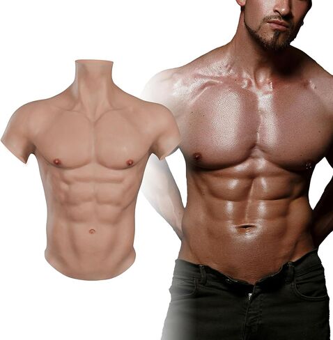 Silicone Muscle Suit Male Chest Realistic Fake Muscle simulation skin For Cosplay Transgender in Saudi Arabia