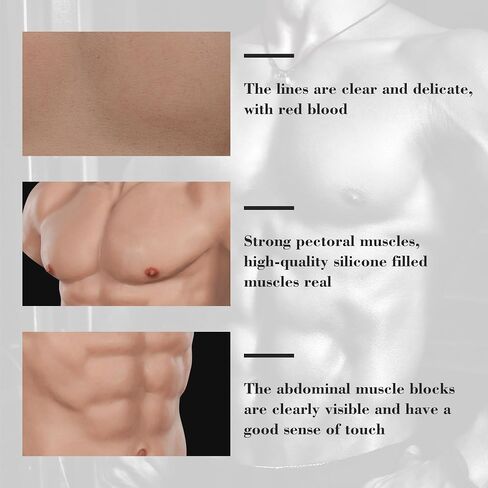 Silicone Muscle Suit Male Chest Realistic Fake Muscle simulation skin For Cosplay Transgender in Saudi Arabia