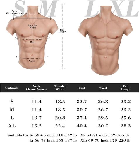 Silicone Muscle Suit Male Chest Realistic Fake Muscle simulation skin For Cosplay Transgender in Saudi Arabia
