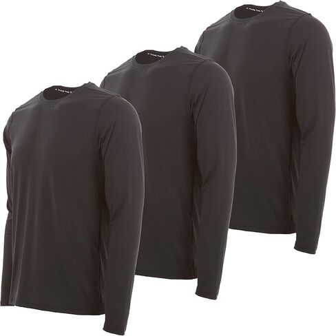 X Game Time 3 Pack Men's Dry-Fit Moisture Wicking Performance Long Sleeve T-Shirt, Outdoor Active Athletic Crew Top in Saudi Arabia