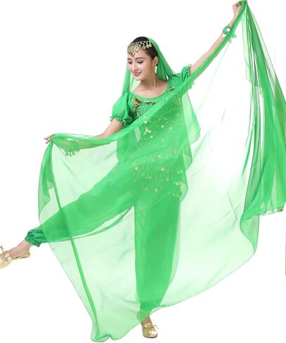 ZLTdream Women's Indian Belly Dance Colorful Scarf Veil 2.2 * 1.2M For Halloween Raves Costume Chiffon in Saudi Arabia