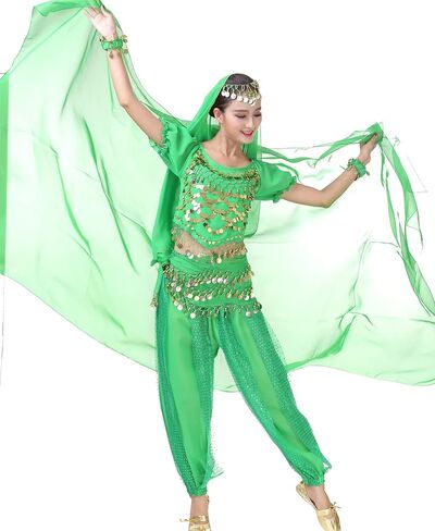 ZLTdream Women's Indian Belly Dance Colorful Scarf Veil 2.2 * 1.2M For Halloween Raves Costume Chiffon in Saudi Arabia