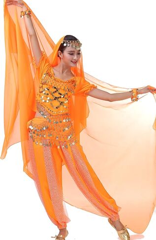 ZLTdream المرأة الرقص الشرقي الهندي وشاح ملون الحجاب 2.2 * 1.2M للهالوين Raves زي الشيفون in Kuwait