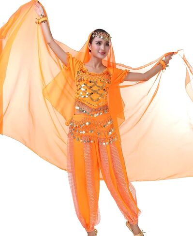 ZLTdream المرأة الرقص الشرقي الهندي وشاح ملون الحجاب 2.2 * 1.2M للهالوين Raves زي الشيفون in Kuwait