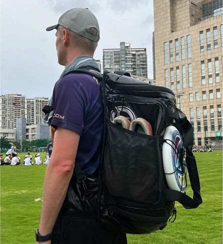 GREATEST Ultimate Frisbee Bag 60 Liter. Built in Insulated Cooler Pocket and Organization Compartments. Waterproof Sports Duffel Backpack for Outdoor Sports Travel & More (MOONLIGHT BLUE) in Saudi Arabia