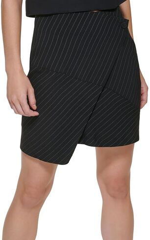 DKNY Women's Asymetrical Mini Front Wrap Button Closure Skirt in Saudi Arabia